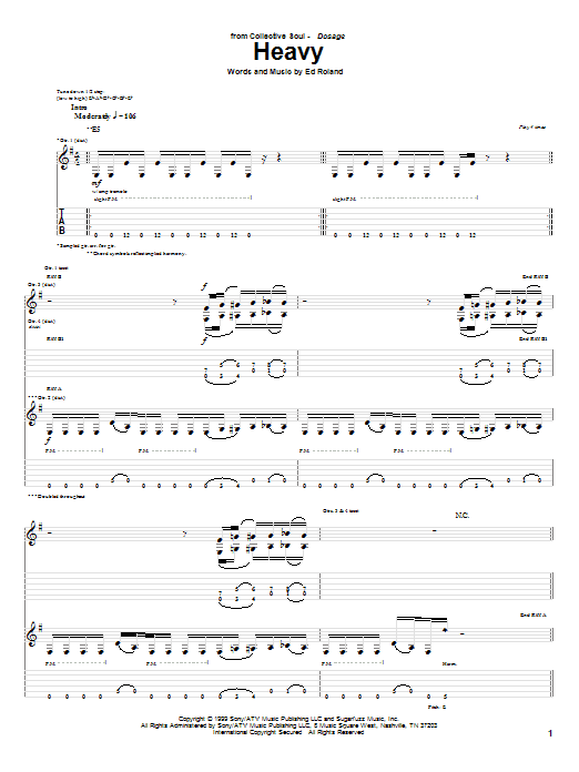 Collective Soul Heavy Sheet Music