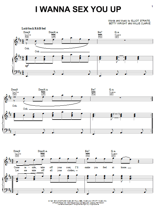 Color Me Badd I Wanna Sex You Up Sheet Music