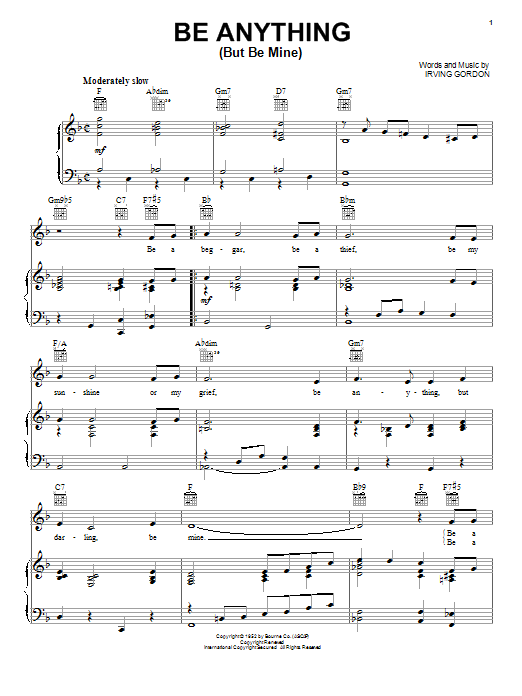 Connie Francis Be Anything (But Be Mine) Sheet Music