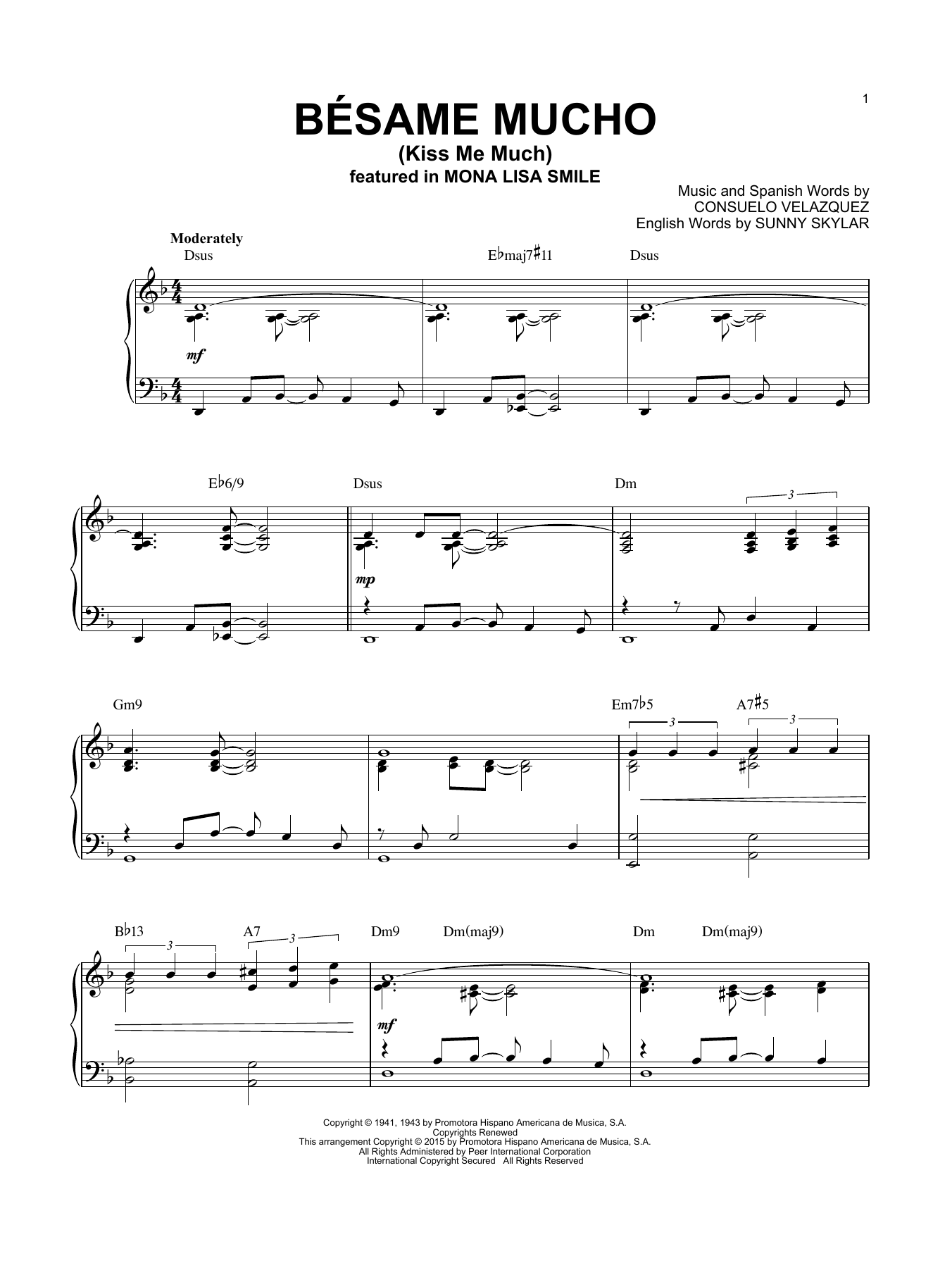 Consuelo Velazquez Bésame Mucho (Kiss Me Much) [Jazz version] (arr. Brent Edstrom) Sheet Music