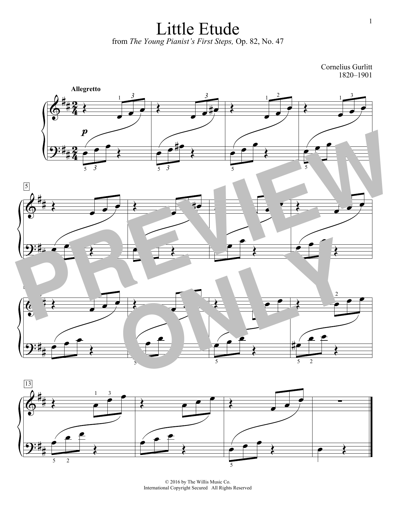 Cornelius Gurlitt Little Etude Sheet Music