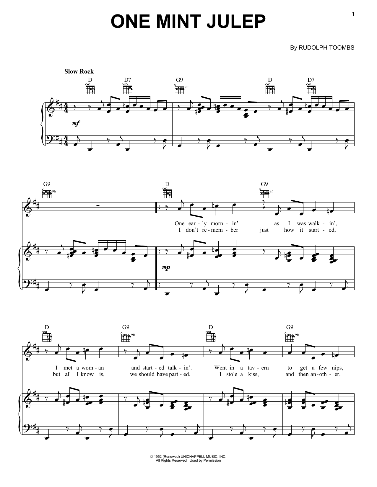 Count Basie One Mint Julep Sheet Music