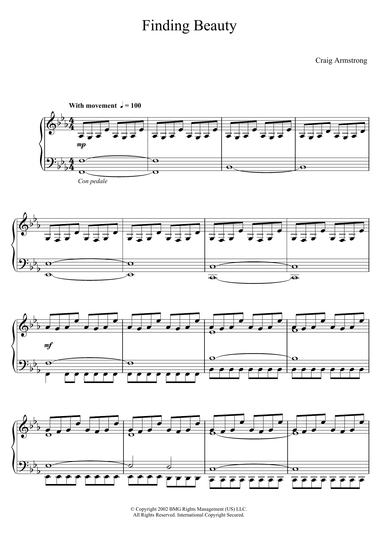 Craig Armstrong Finding Beauty Sheet Music