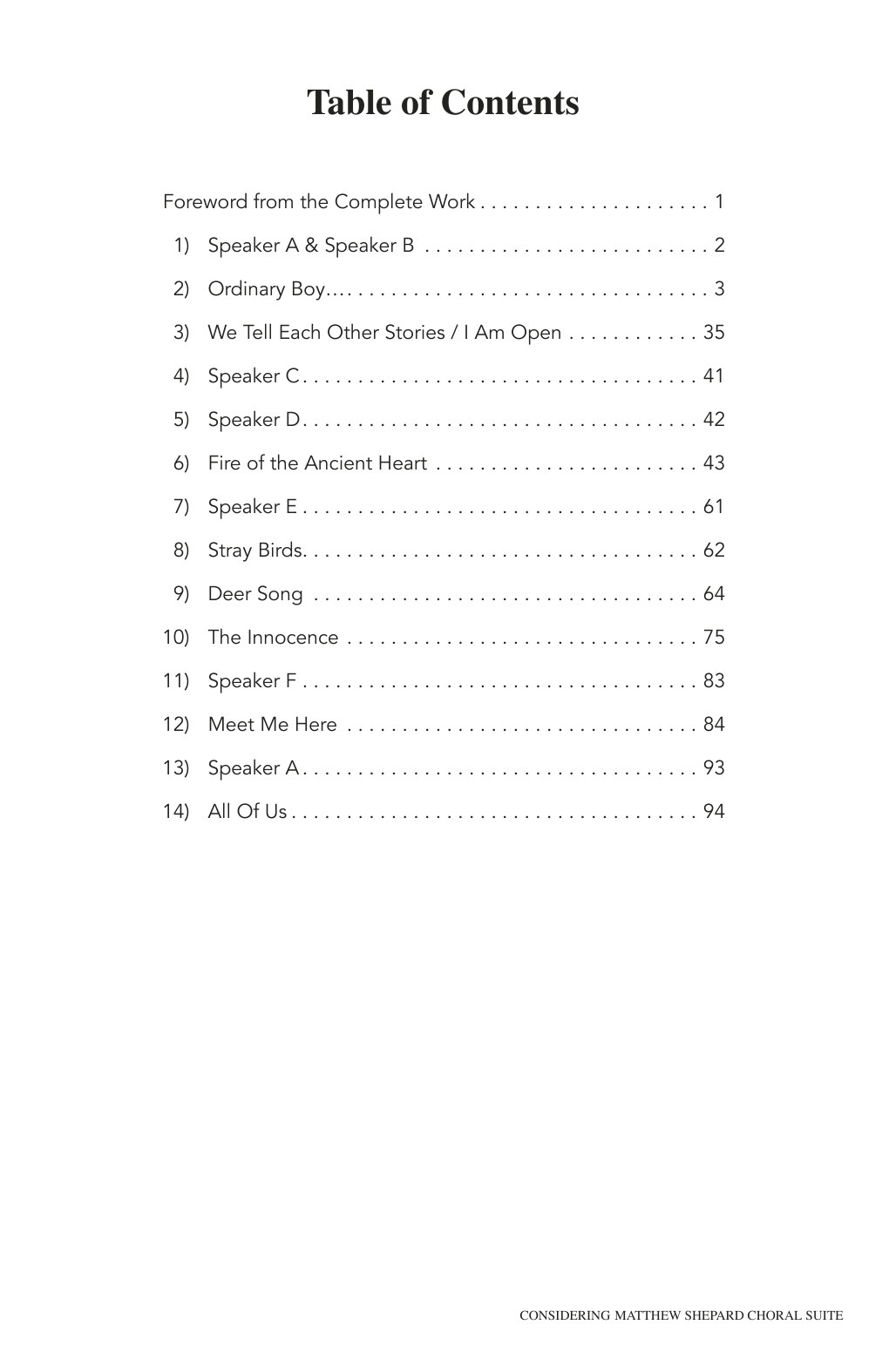 Craig Hella Johnson Considering Matthew Shepard: A Choral Suite Sheet Music