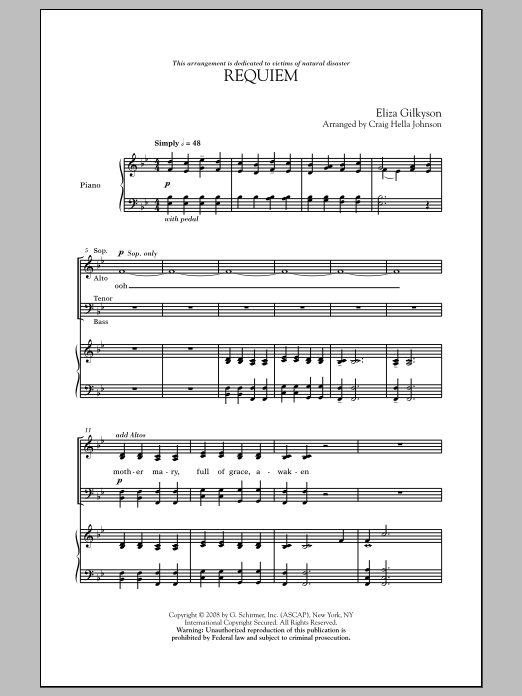 Craig Hella Johnson Requiem Sheet Music