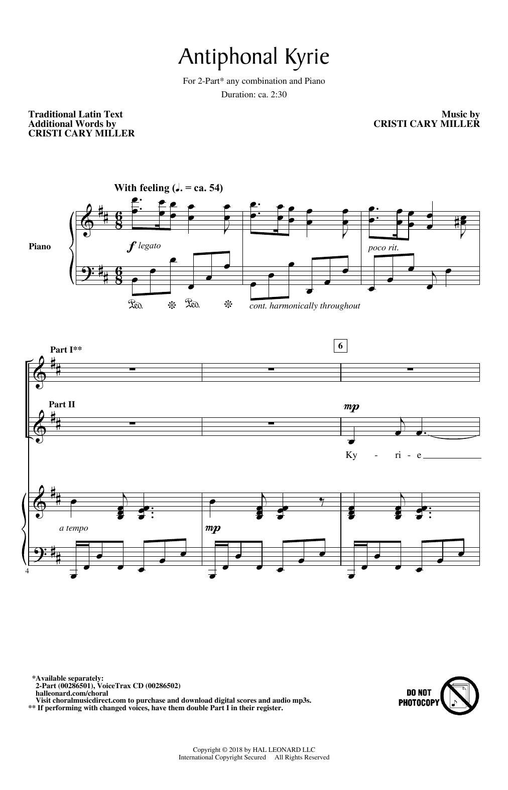 Cristi Cary Miller Antiphonal Kyrie Sheet Music