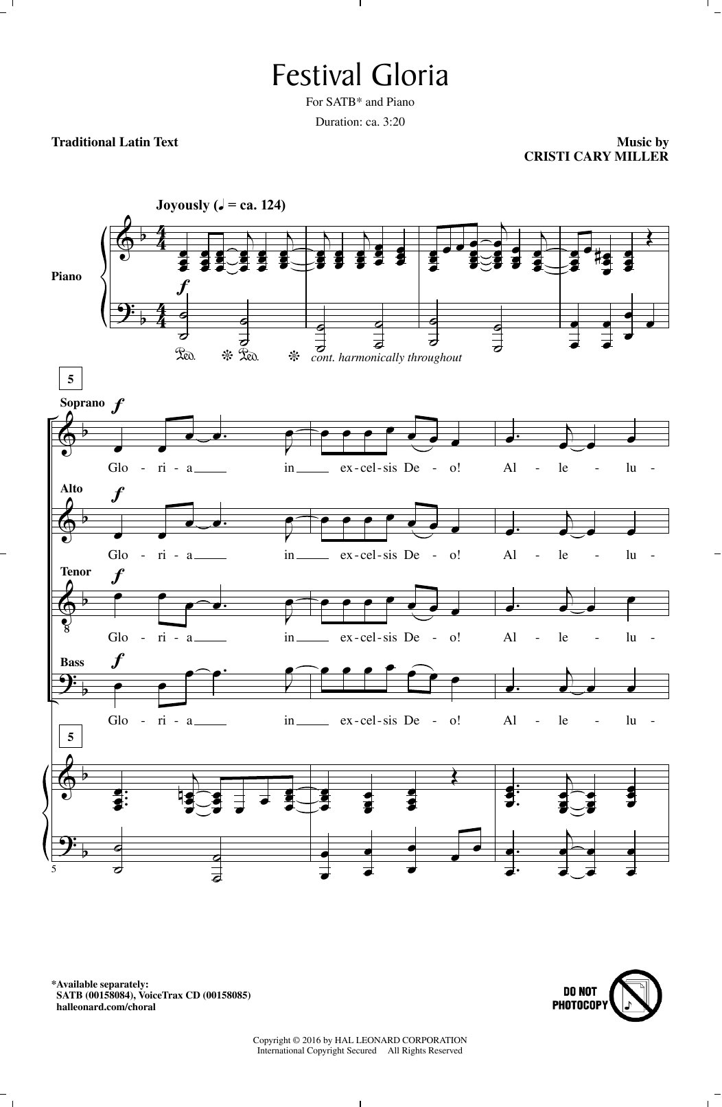 Cristi Cary Miller Festival Gloria Sheet Music