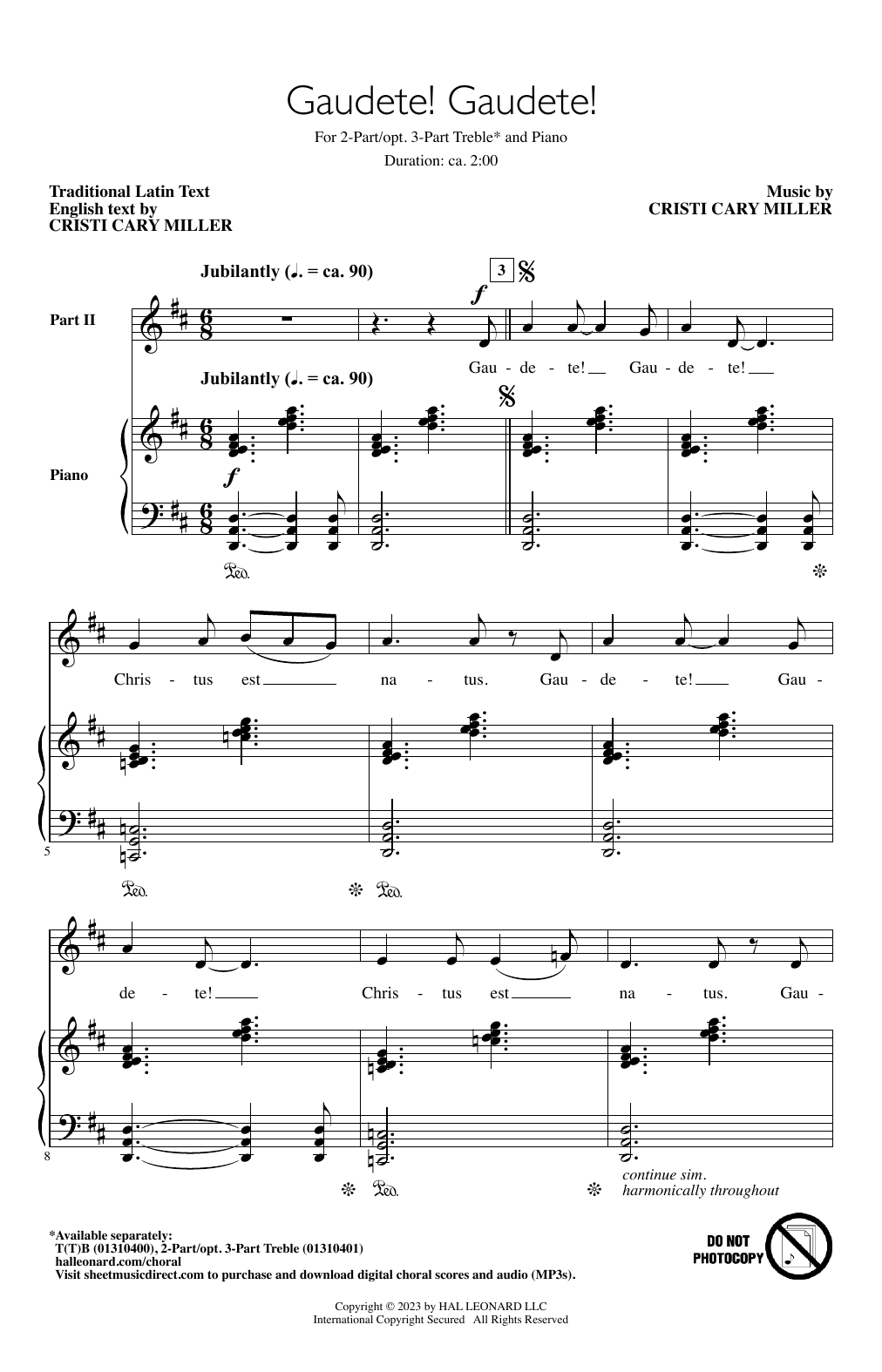 Cristi Cary Miller Gaudete! Gaudete! Sheet Music