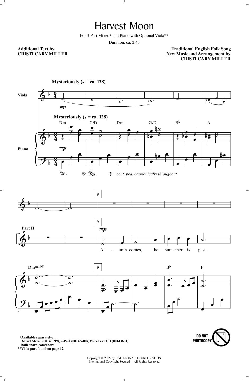 Cristi Cary Miller Harvest Moon Sheet Music