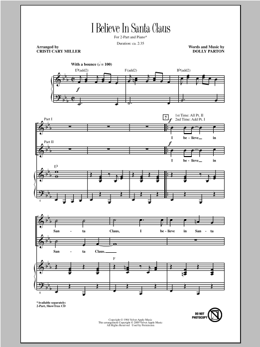 Cristi Cary Miller I Believe In Santa Claus Sheet Music