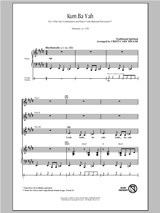 Cristi Cary Miller Kum Ba Yah Sheet Music