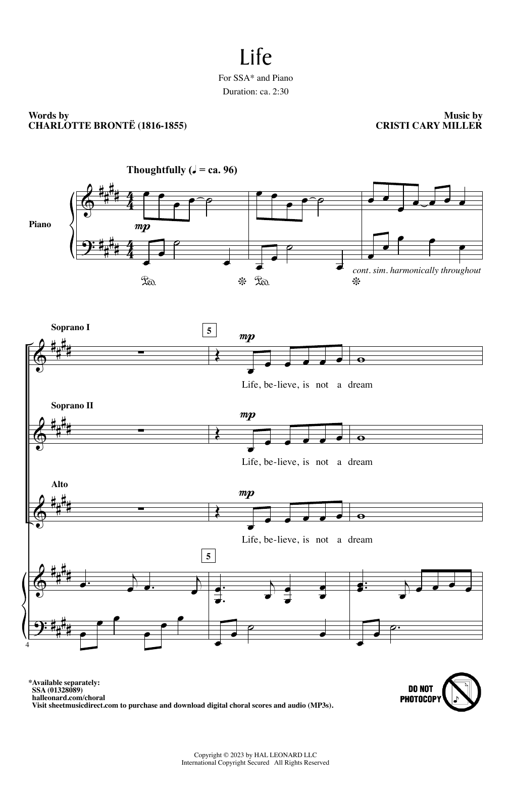 Cristi Cary Miller Life Sheet Music