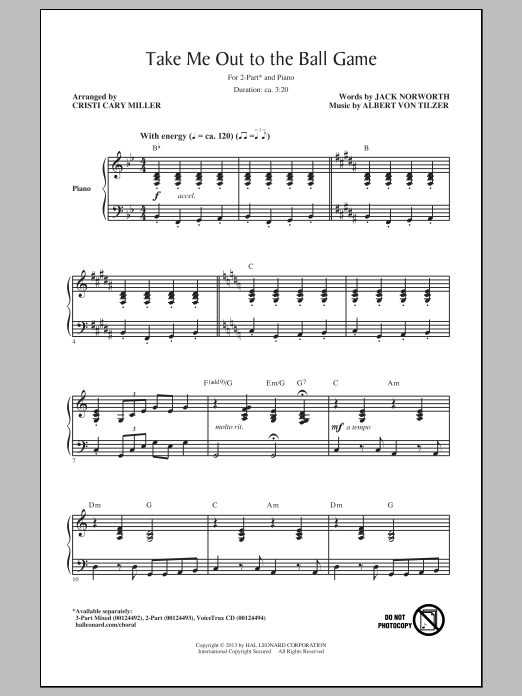 Cristi Cary Miller Take Me Out To The Ball Game Sheet Music