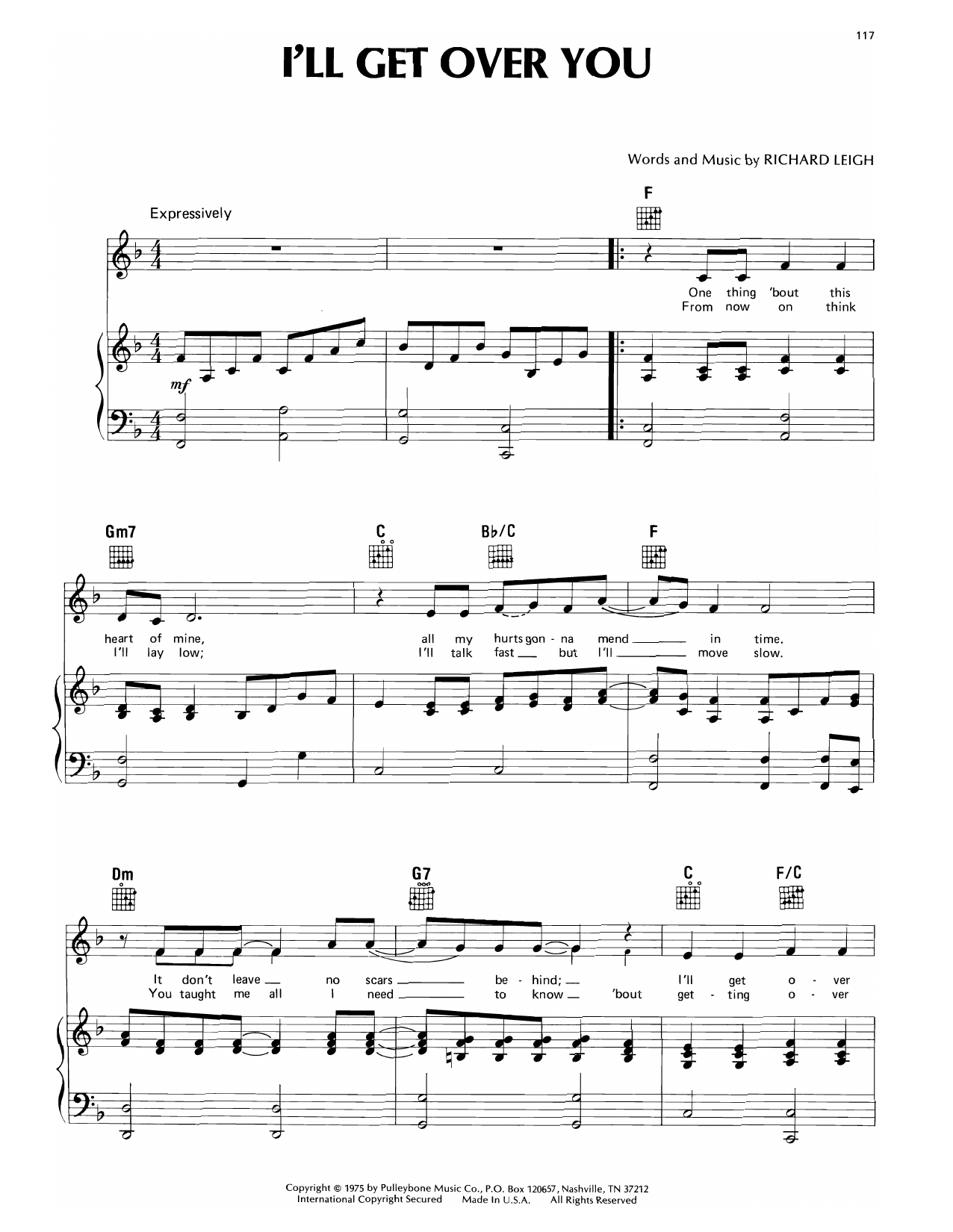 Crystal Gayle I'll Get Over You Sheet Music