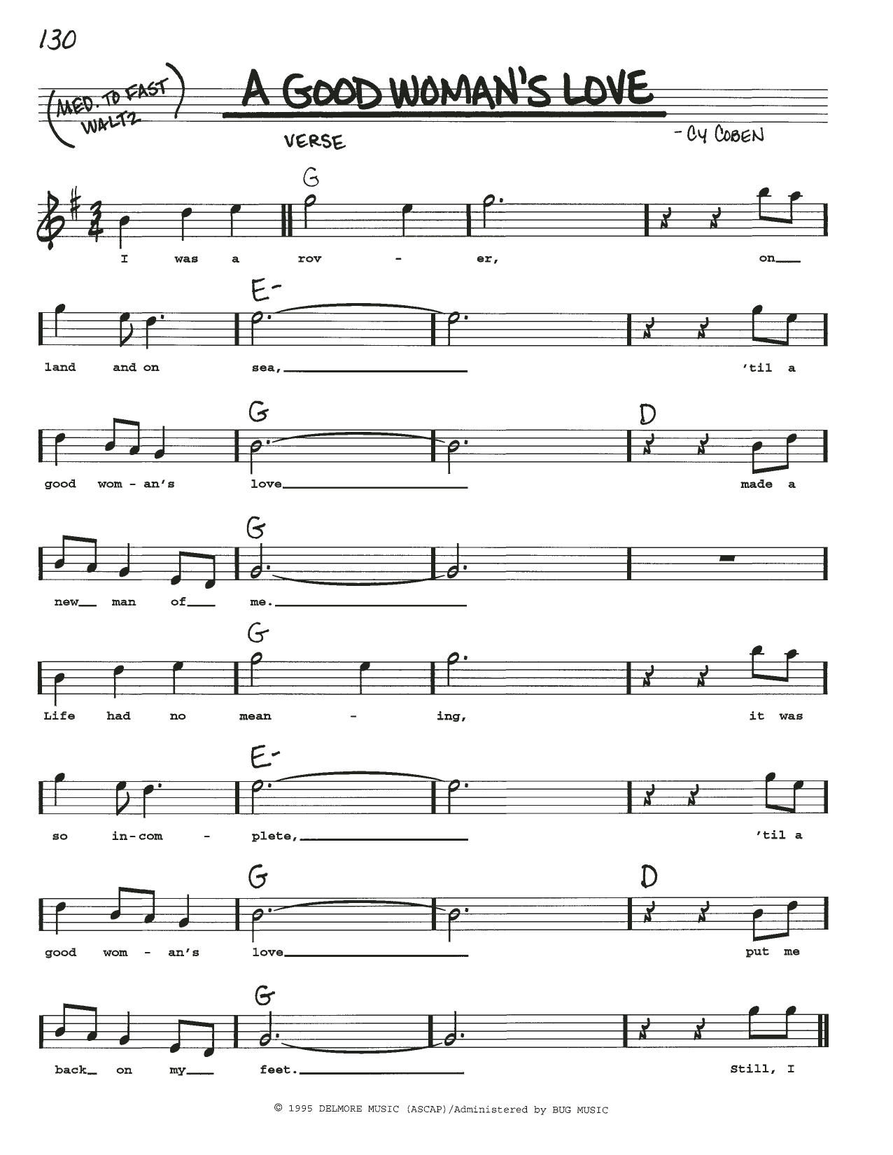 Cy Coben A Good Woman's Love Sheet Music