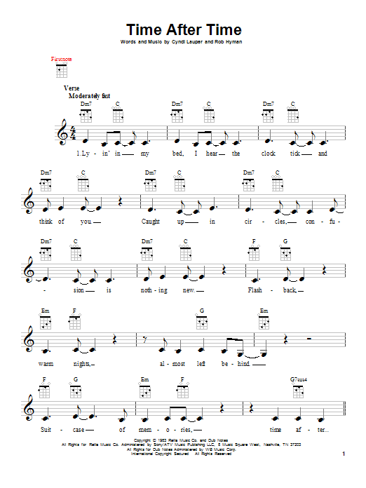 Cyndi Lauper Time After Time (feat. Sarah McLachlan) Sheet Music