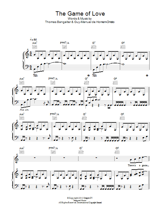 Daft Punk The Game Of Love Sheet Music