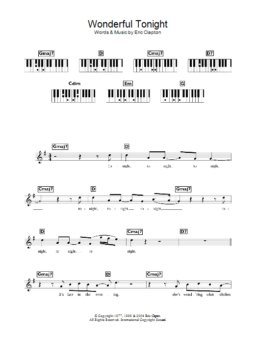 Damage Wonderful Tonight Sheet Music