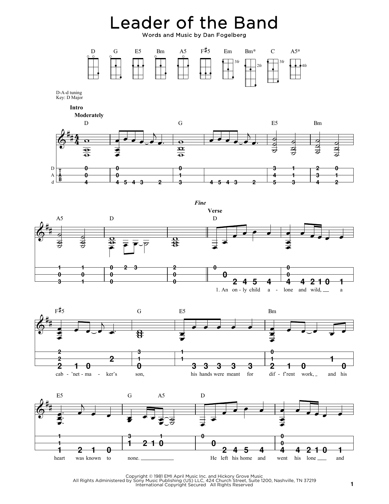Dan Fogelberg Leader Of The Band (arr. Steven B. Eulberg) Sheet Music