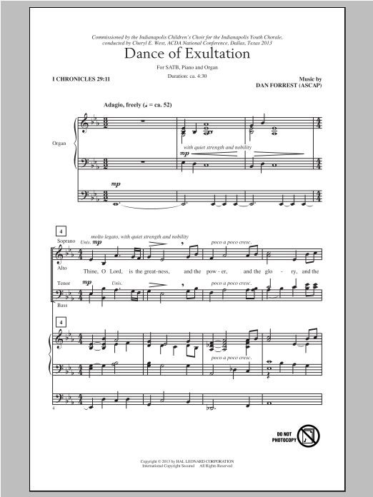 Dan Forrest Dance Of Exultation Sheet Music