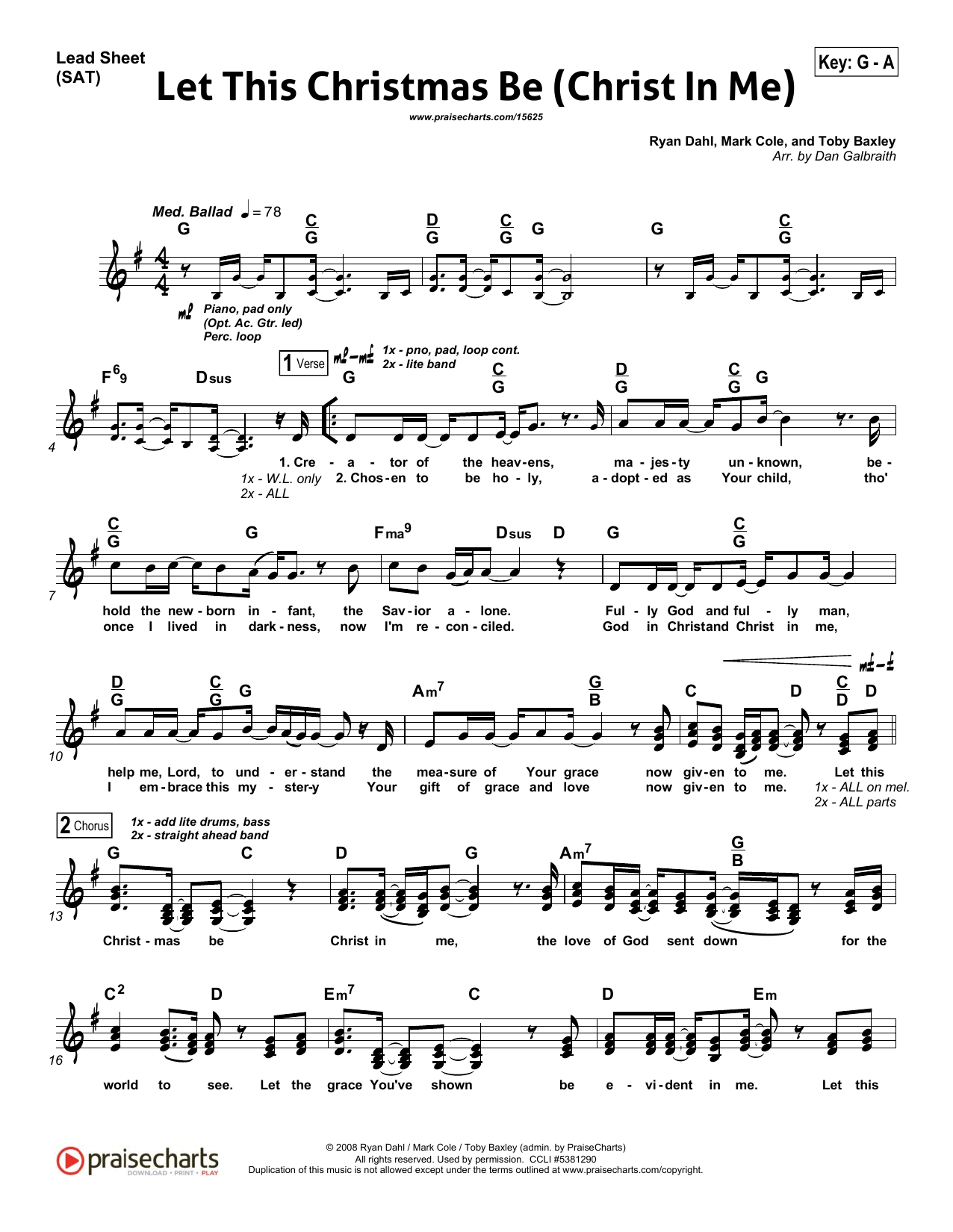 Dan Galbraith Let This Christmas Be (Christ In Me) Sheet Music