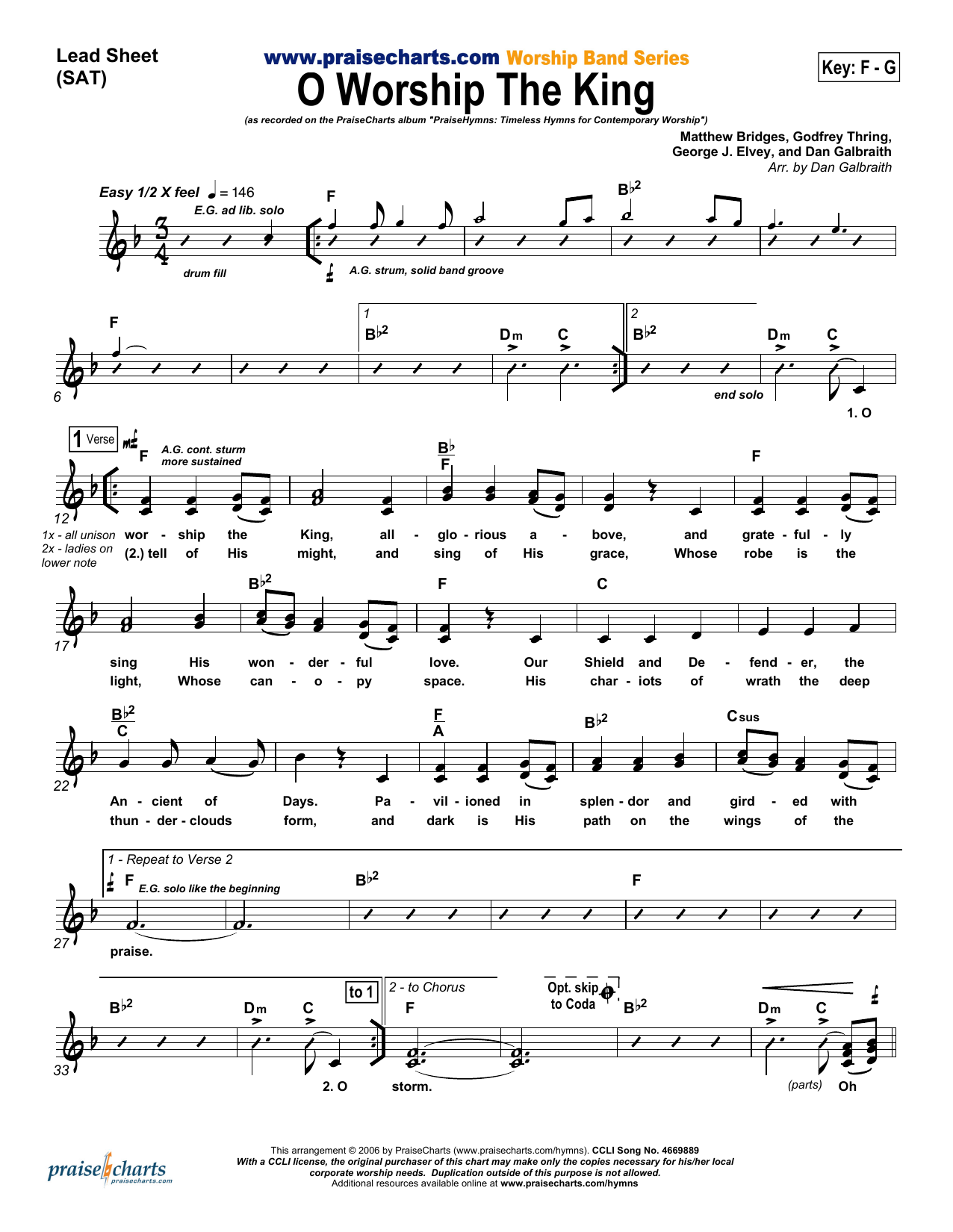 Dan Galbraith O Worship the King Sheet Music