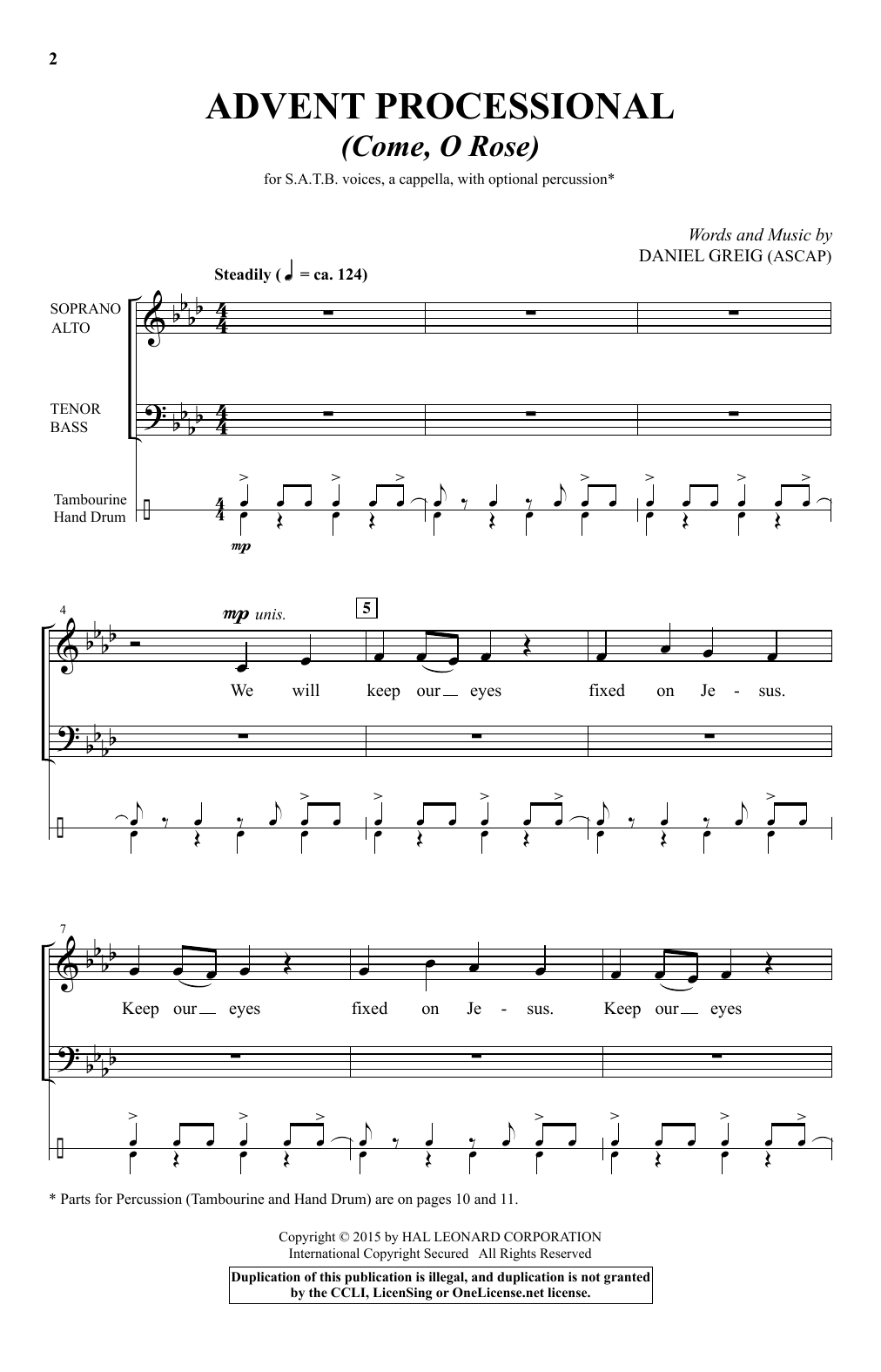 Daniel Greig Advent Processional Sheet Music
