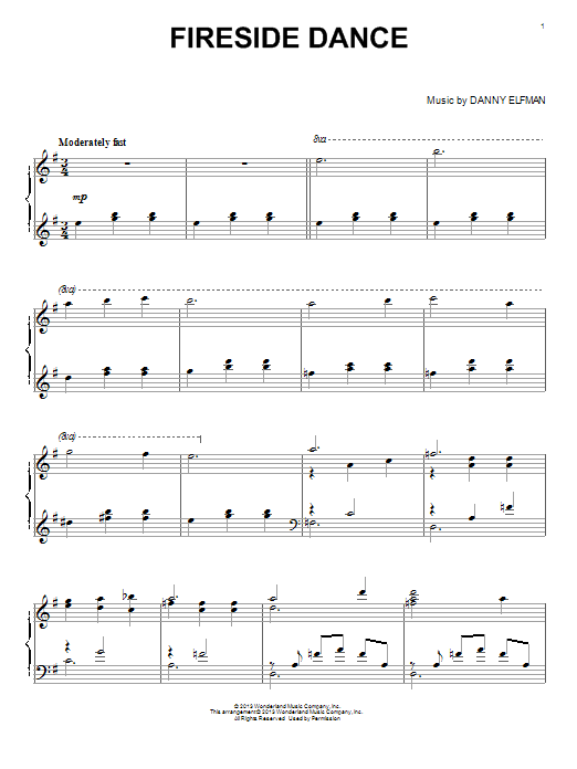 Danny Elfman Fireside Dance Sheet Music