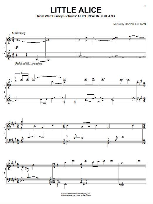 Danny Elfman Little Alice Sheet Music