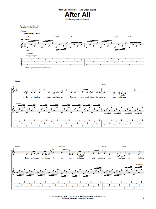 Dar Williams After All Sheet Music