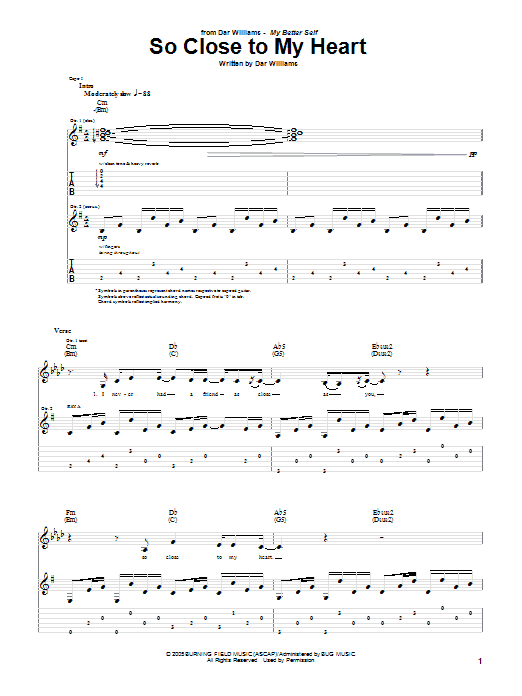 Dar Williams So Close To My Heart Sheet Music