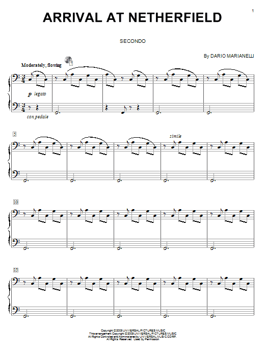 Dario Marianelli Arrival At Netherfield (from Pride And Prejudice) (arr. Carol Klose) Sheet Music