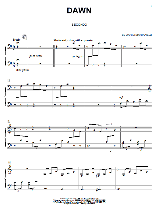 Dario Marianelli Dawn (from Pride And Prejudice) (arr. Carol Klose) Sheet Music