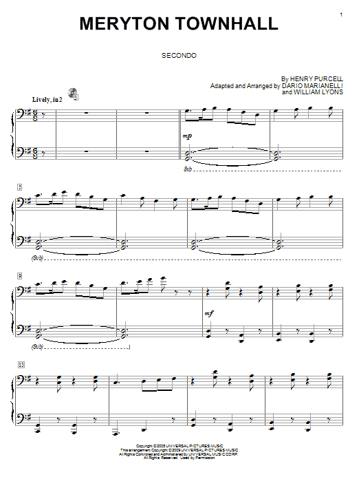 Dario Marianelli Meryton Townhall (from Pride And Prejudice) (arr. Carol Klose) Sheet Music