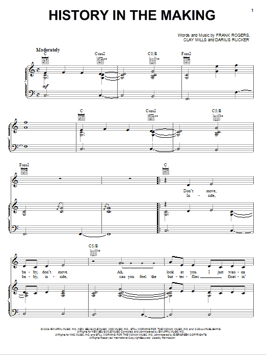 Darius Rucker History In The Making Sheet Music