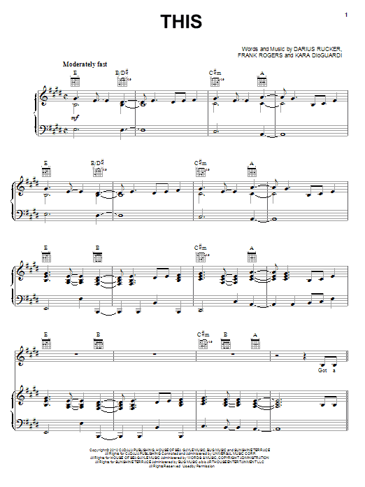 Darius Rucker This Sheet Music