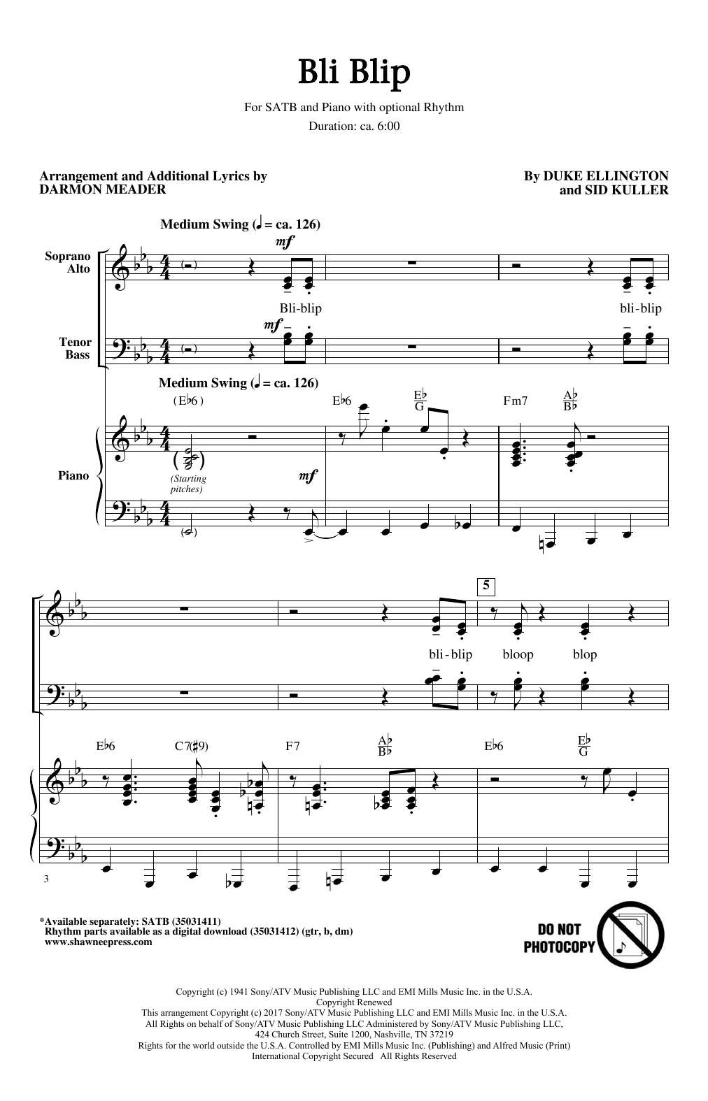 Darmon Meader Bli-Blip Sheet Music