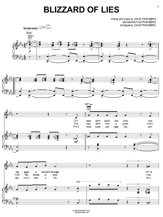 Dave Frishberg Blizzard Of Lies Sheet Music