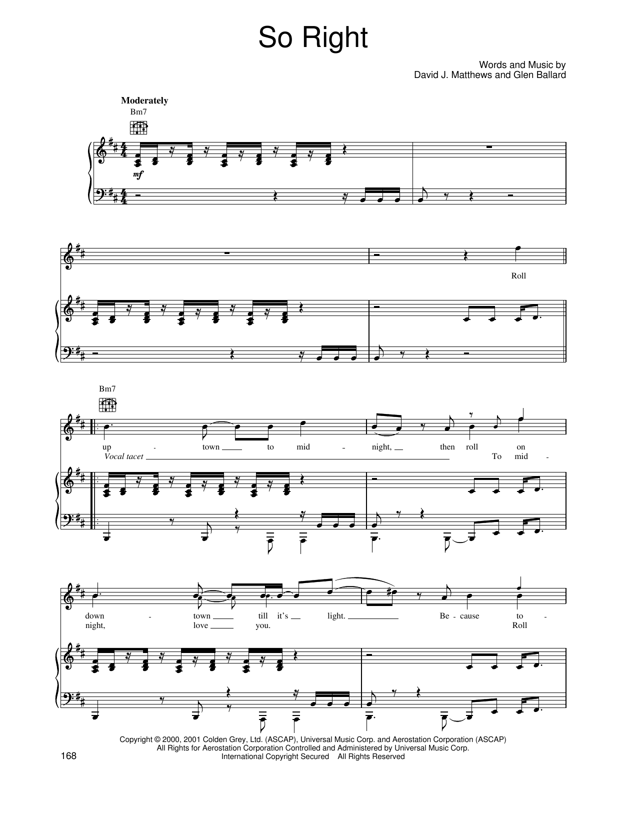Dave Matthews Band So Right Sheet Music