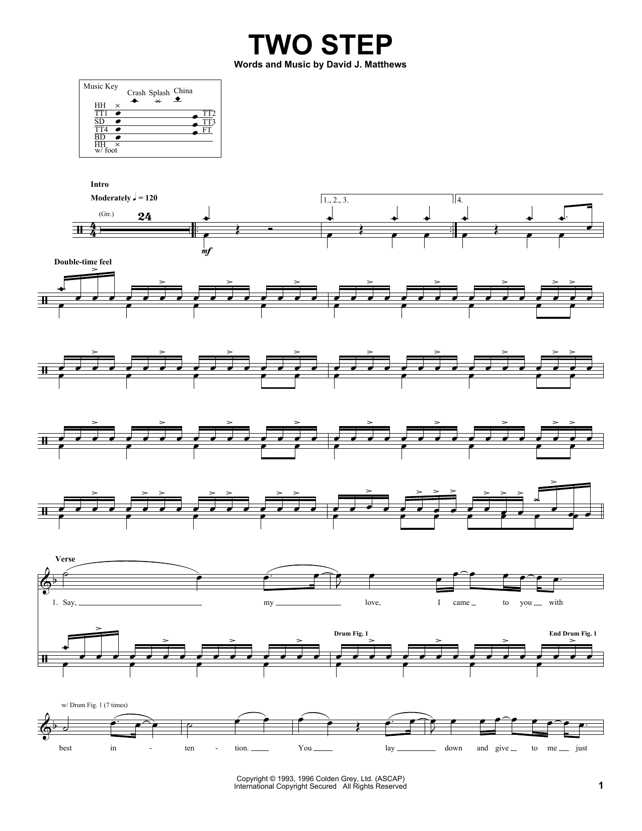Dave Matthews Band Two Step Sheet Music
