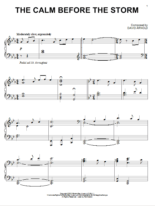 David Arnold The Calm Before The Storm Sheet Music