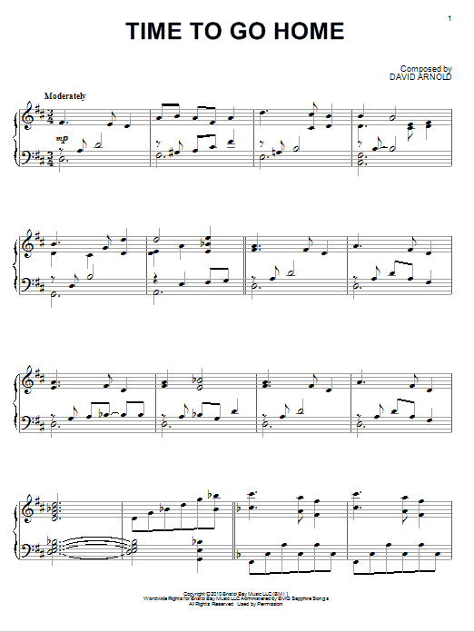 David Arnold Time To Go Home Sheet Music