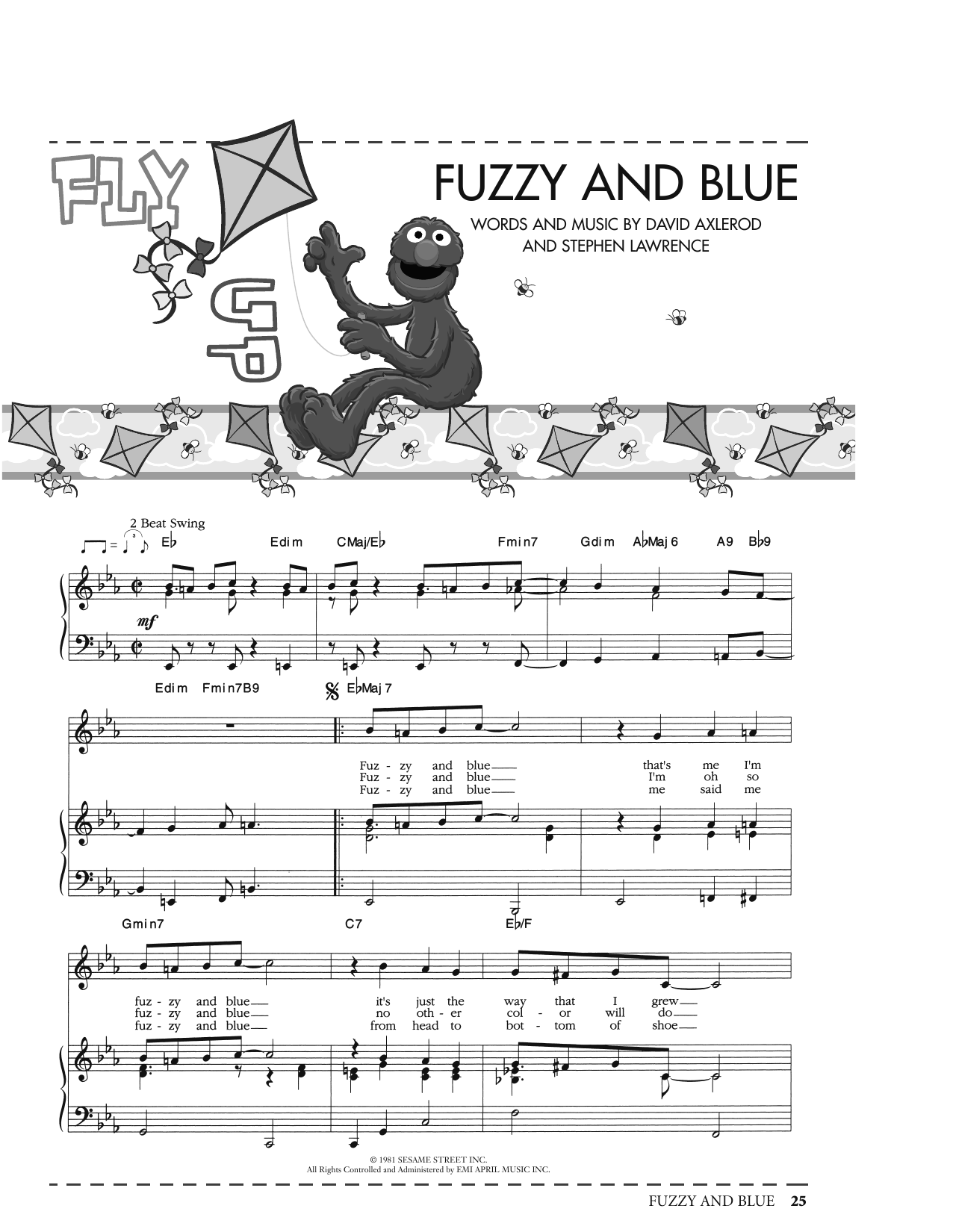 David Axlerod Fuzzy And Blue (from Sesame Street) Sheet Music