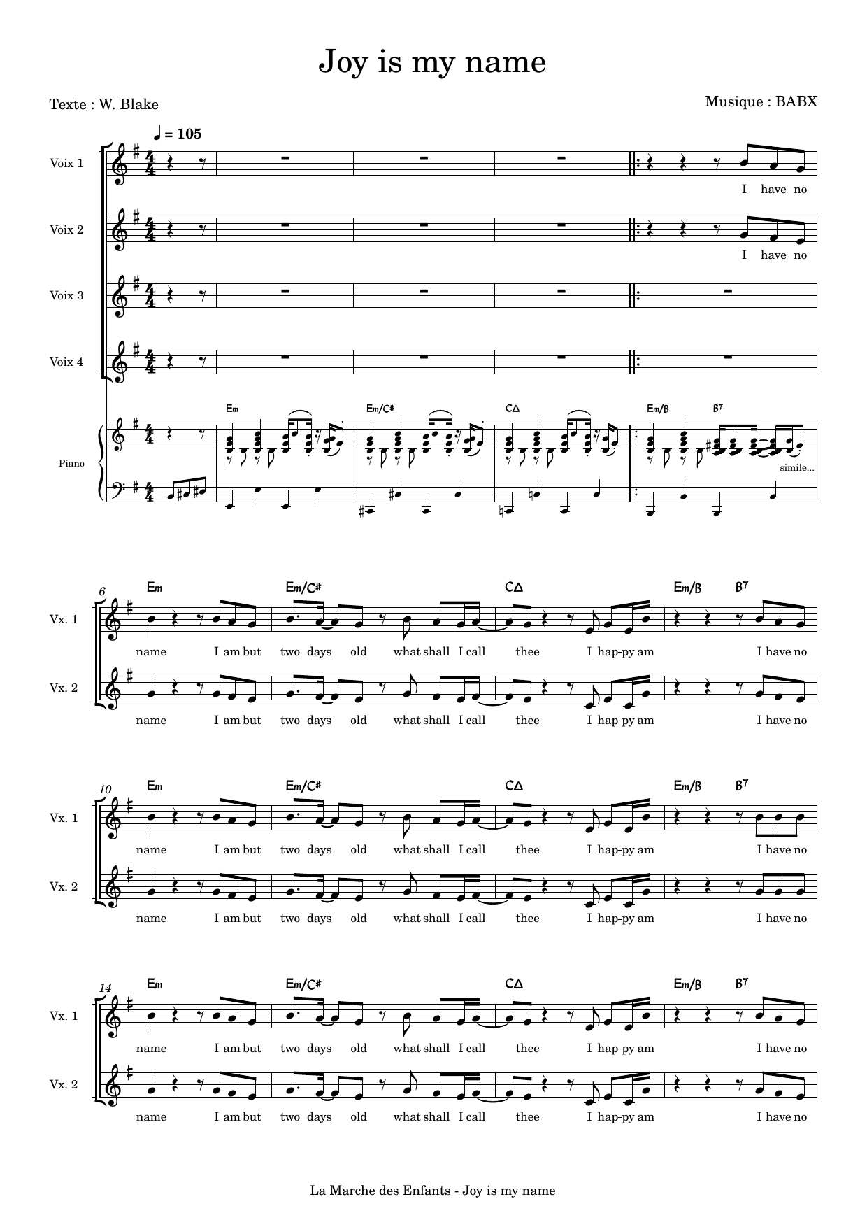 David Babin (Babx) Joy Is My Name Sheet Music
