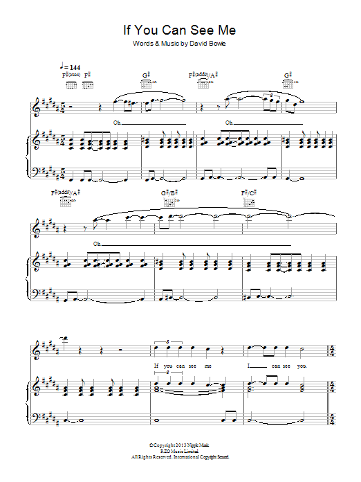 David Bowie If You Can See Me Sheet Music