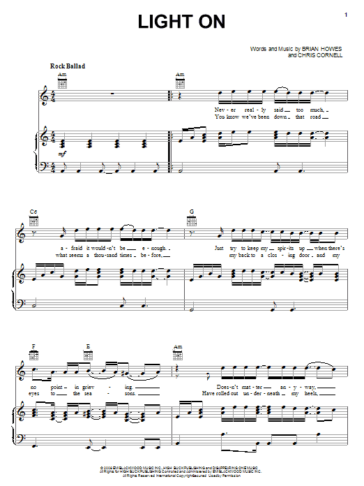 David Cook Light On Sheet Music