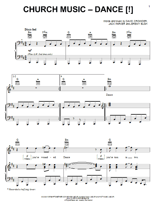 David Crowder Band Church Music - Dance (!) Sheet Music