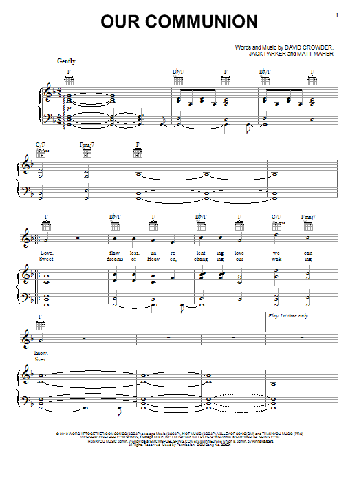 David Crowder Band Our Communion Sheet Music