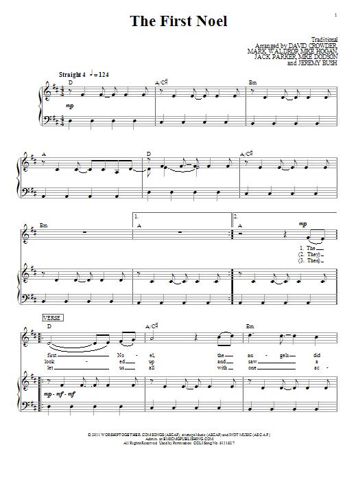 David Crowder Band The First Noel Sheet Music