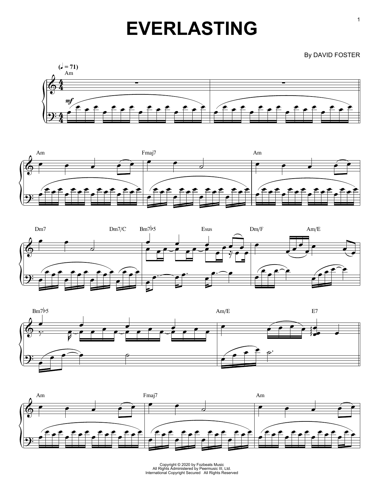 David Foster Everlasting Sheet Music